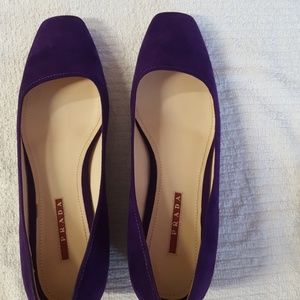 Authentic prada sport purple suede wedges